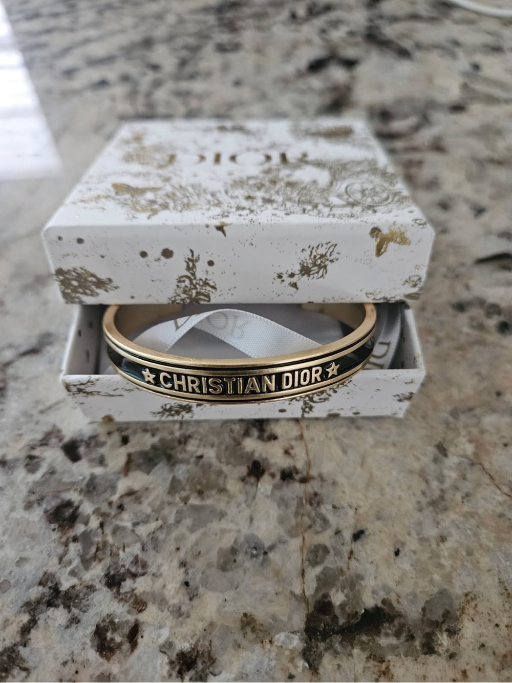 Dior Black and Gold CHRISTIAN DIOR Code Bangle